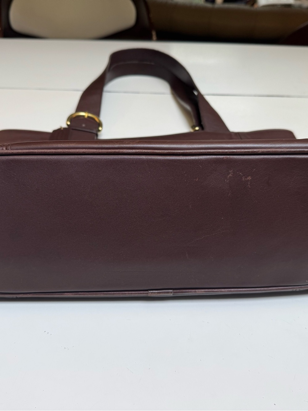 Coach Vintage 90s brown leather gold buckles Waverly bag VGC - Picture 6 of 16